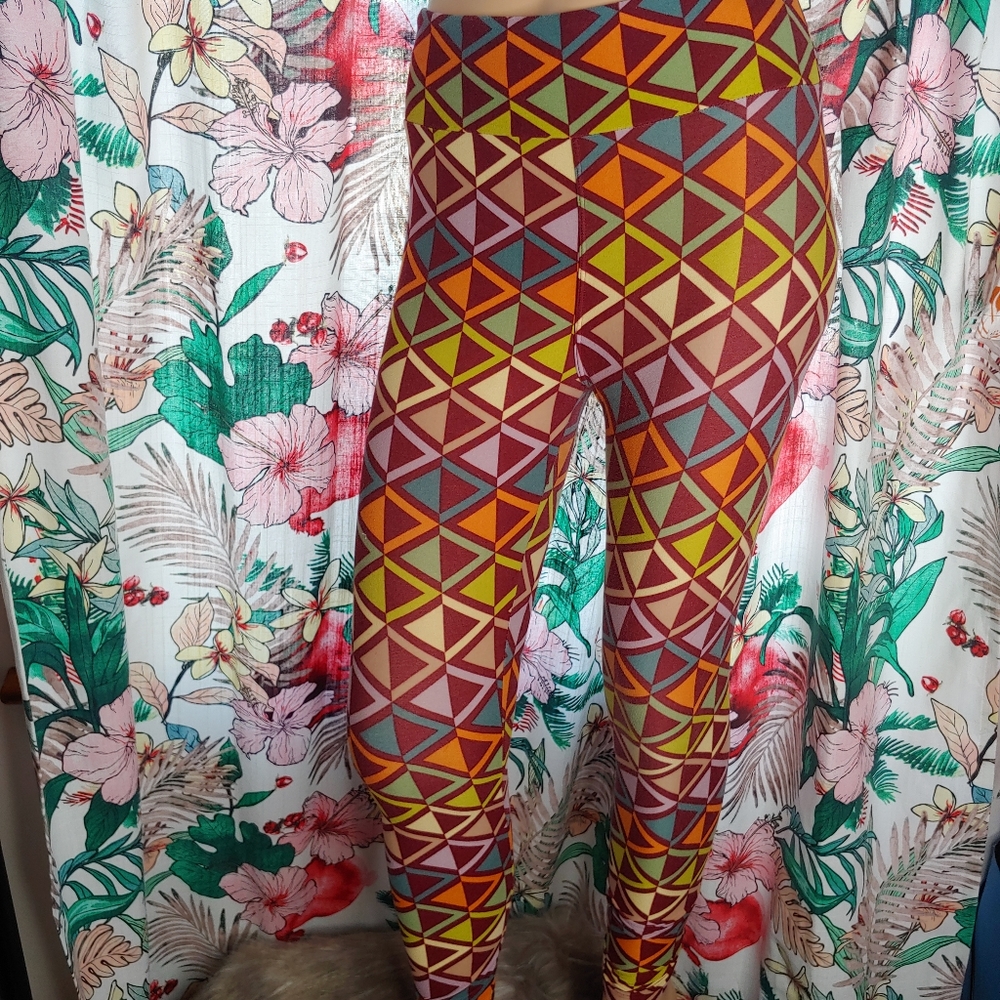 Lularoe Pattern Soft Stretch Os One Size Leggings… - image 1